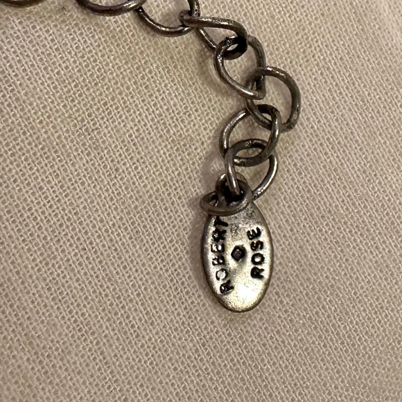 Robert Rose Vintage Turquoise and Silvertone Bibb Necklace - Picture 9 of 13